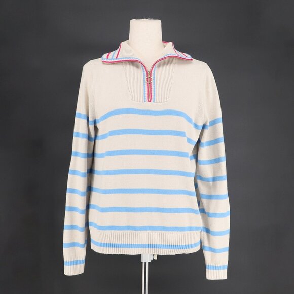J.CREW FACTORY Striped Half-zip Pullover Sweater Size S - Picture 2 of 8